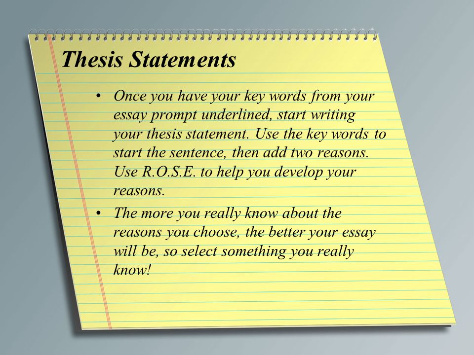 words to use in your thesis statement